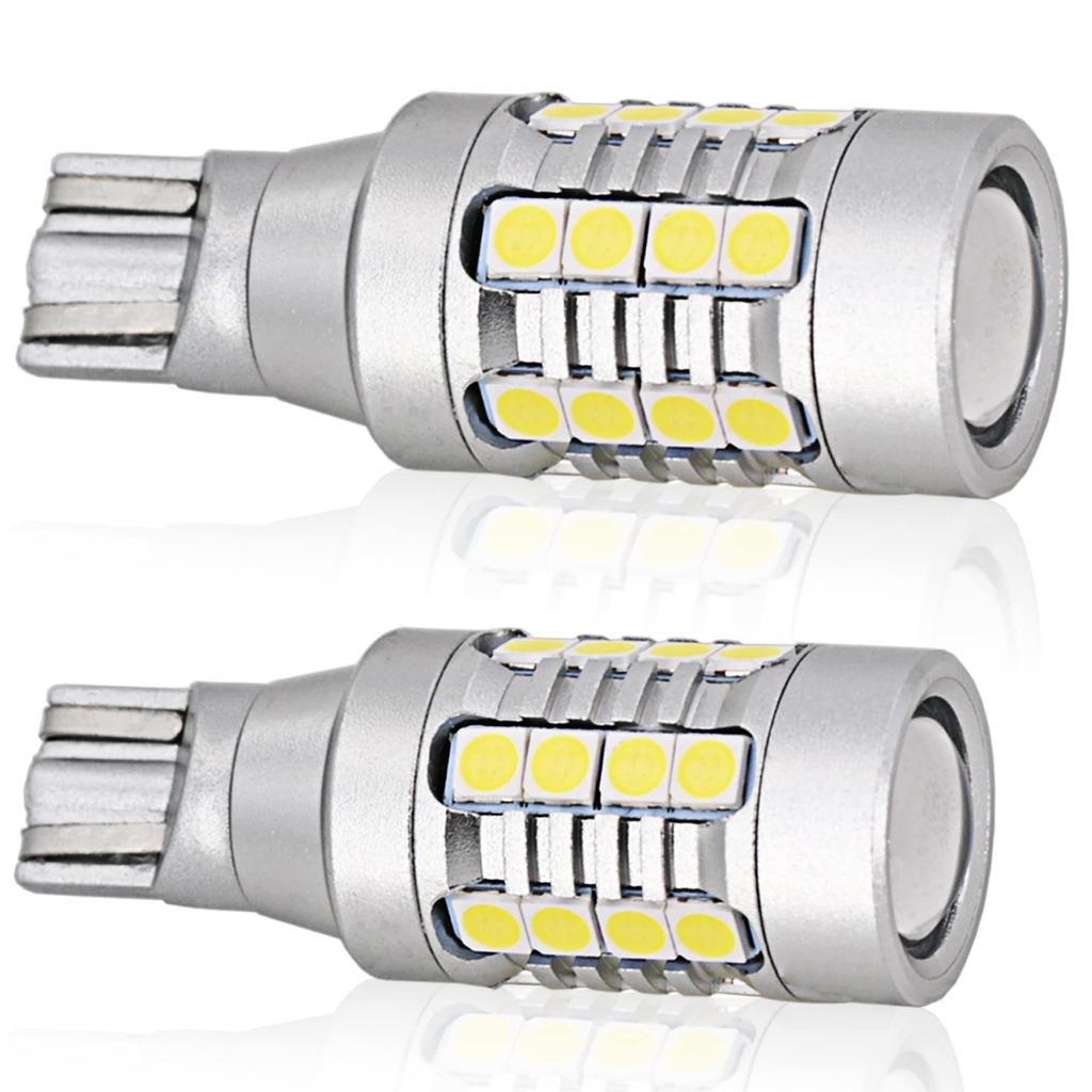 TORIBIO T16 T15 LED Backup Super 28SMD 3030 LED Vehicle Inspection W16W Set of 2 Lamps, Bright, 4000LM, Non-Polar, DC10-30V, Chips, Compliant, White,
