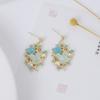 Vintage Floral Butterfly Earrings in Soft Pastel Shades for Women