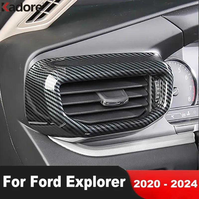 

For Ford Explorer 2024 Carbon Fiber Car Front Side Air Condition Vent Outlet Cover Trim Interior Accessories