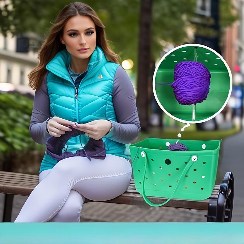 1pc Acrylic Yarn Holder with 2 Straw Boxes, Winding Tube Holder, Yarn Rotator, Transparent, DIY Knitwear Handicraft Enthusiast'S Gifty