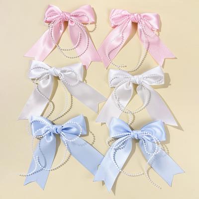 Barrette à cheveux nœud printemps et été, fille douce et mignonne, barrette princesse double queue de cheval, accessoire pour cheveux polyvalent