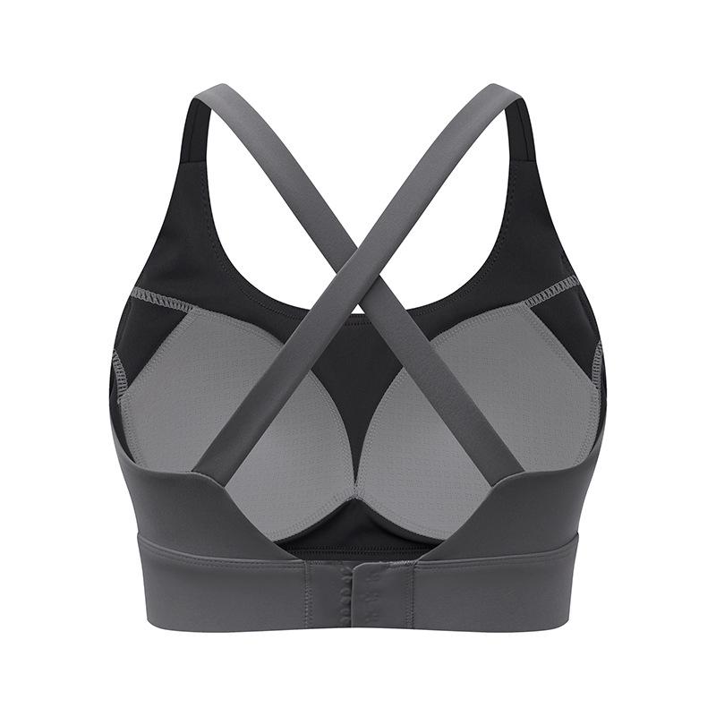 "Quick-Dry Shockproof Cross-Back Sports Bra for Running & Yoga"