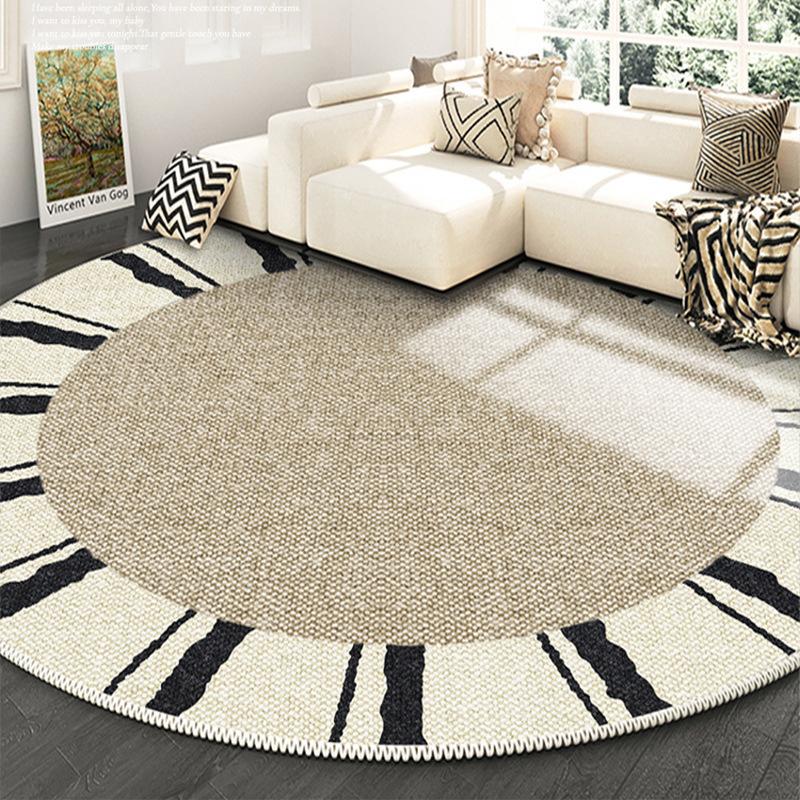 

Французский стиль Легкий Роскошный Круглый Ковер Гостиная Круглый Журнальный Столик Коврик Спальня Прикроватный Ковер 100*100cm