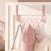 Easy Install Pink Over The Door Hooks Detachable Heart-Shaped Door Holder Organizer 1 Hooks Iron Pink Heart Hooks Wall Mount