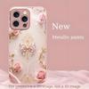 Crystal Bow Pattern Pink Metallic Paint Glass Hard Phone Case For iPhone 17 16 15 14 13 12 11 Pro Max 15 14 Plus 16E 17Air Cover