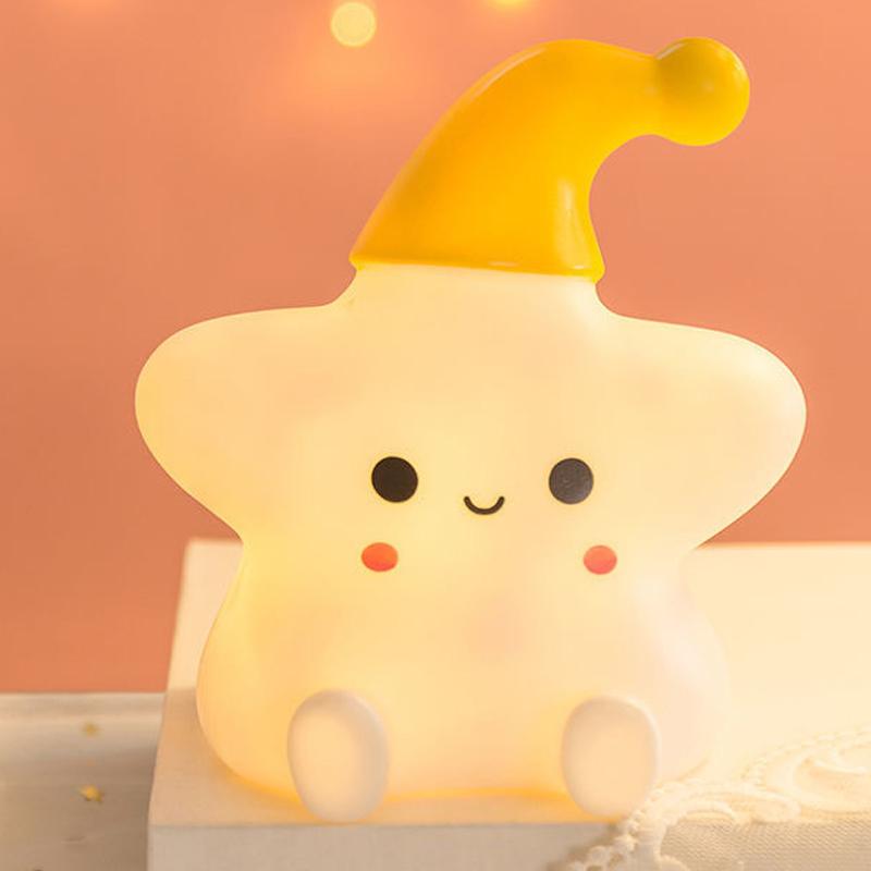Cute Night Light Star Cute Birthday Gift Soft Silicone Lamp Warm Bedside Lamp Desktop Ornament Night Light