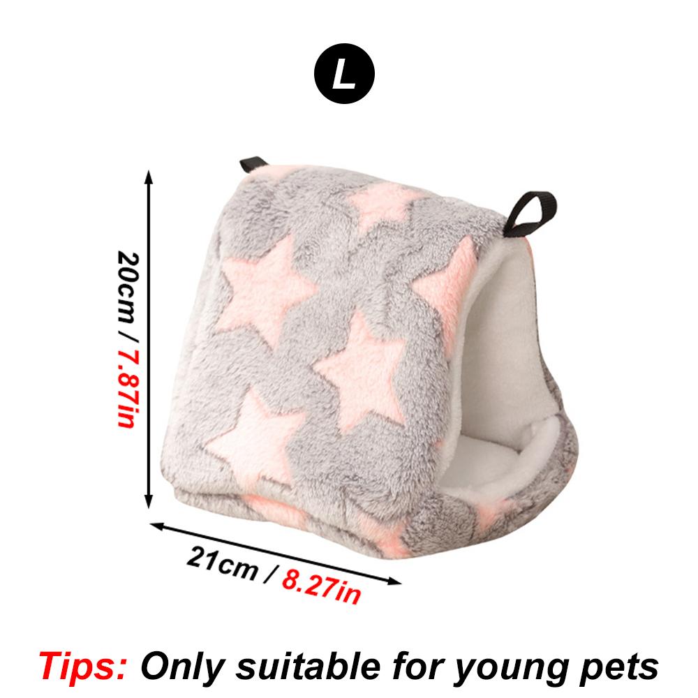 1 Stk. Niedlicher Druck Haustier Vogel Papageienkäfige Warme Plüsch Hängematte Hütte Zelt Bett Hängende Höhle zum Schlafen und Brüten Vogelzubehör