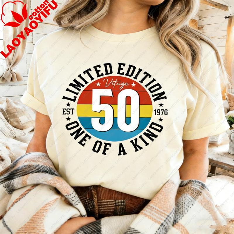 Custom Vintage Limited Edition Cassette Graphic Tshirt Personalized 1976 Shirt 50th Birthday Gift For Wounisex Unisex Shortsleev