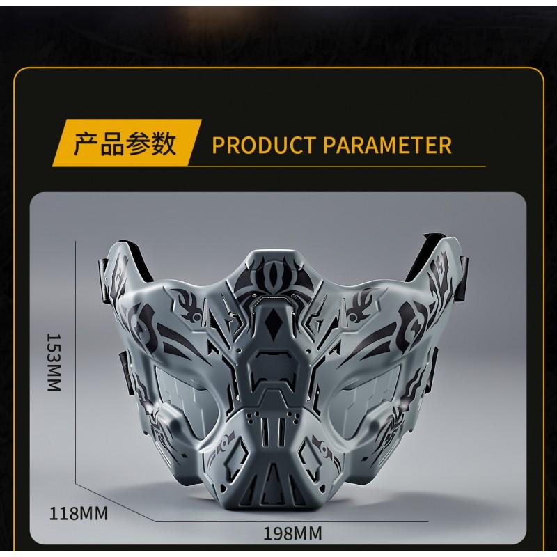 Tactical Half-Face Silicone Mask Airsoft Paintball CS Game Protective Gear Cyberpunk Style
