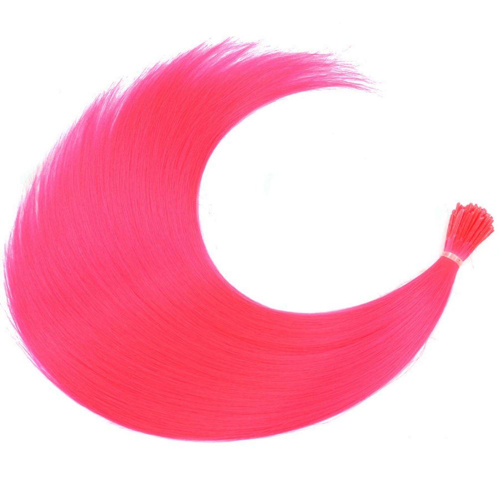 

100 шт./упак. синтетические пряди волос накладные волосы накладные волосы женские темно-розовый