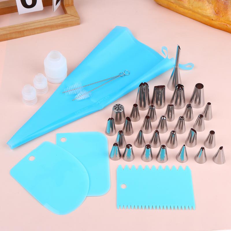 34/36/37Pcs Cake Decorating Tools Icing Cream Piping Nozzle Tips Confectionery Pastry Cake Bags Stainless Steel Nozzles Tip