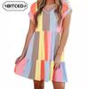 Fashion Summer Spring Short Sleeve V-Neck Casual Dresses Unique Design