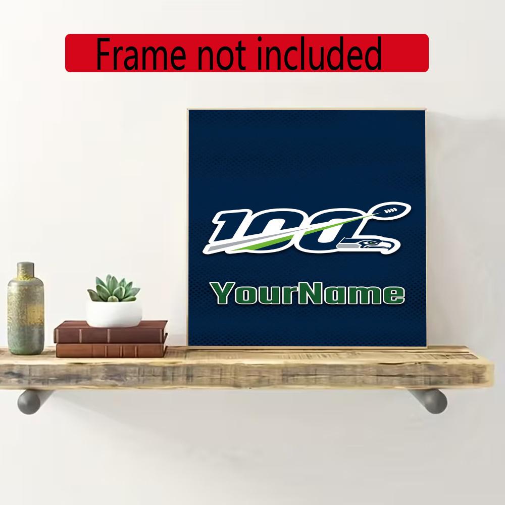 Seattle Seahawks Customize Your Name Diamond Painting Round Diamond Rhinestones Mosaic Diamond Embroidery Wall Paintings Rhinestones Gift Frameless