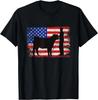 Cattle American Patriotic USA Flag - Fun Cattle Show T-Shirt