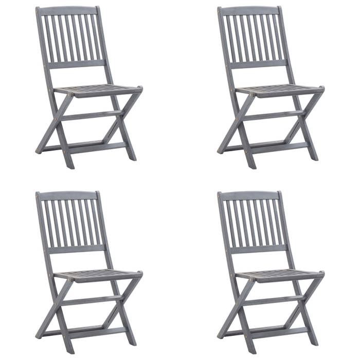 VidaXL Chaises pliables d'extérieur 4 pcs avec coussins Bois d'acacia