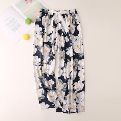 Pantalones de pijama para mujer, Pantalones de estar en casa, Algodón, Corte holgado, Tallas grandes, Pantalones de pierna ancha