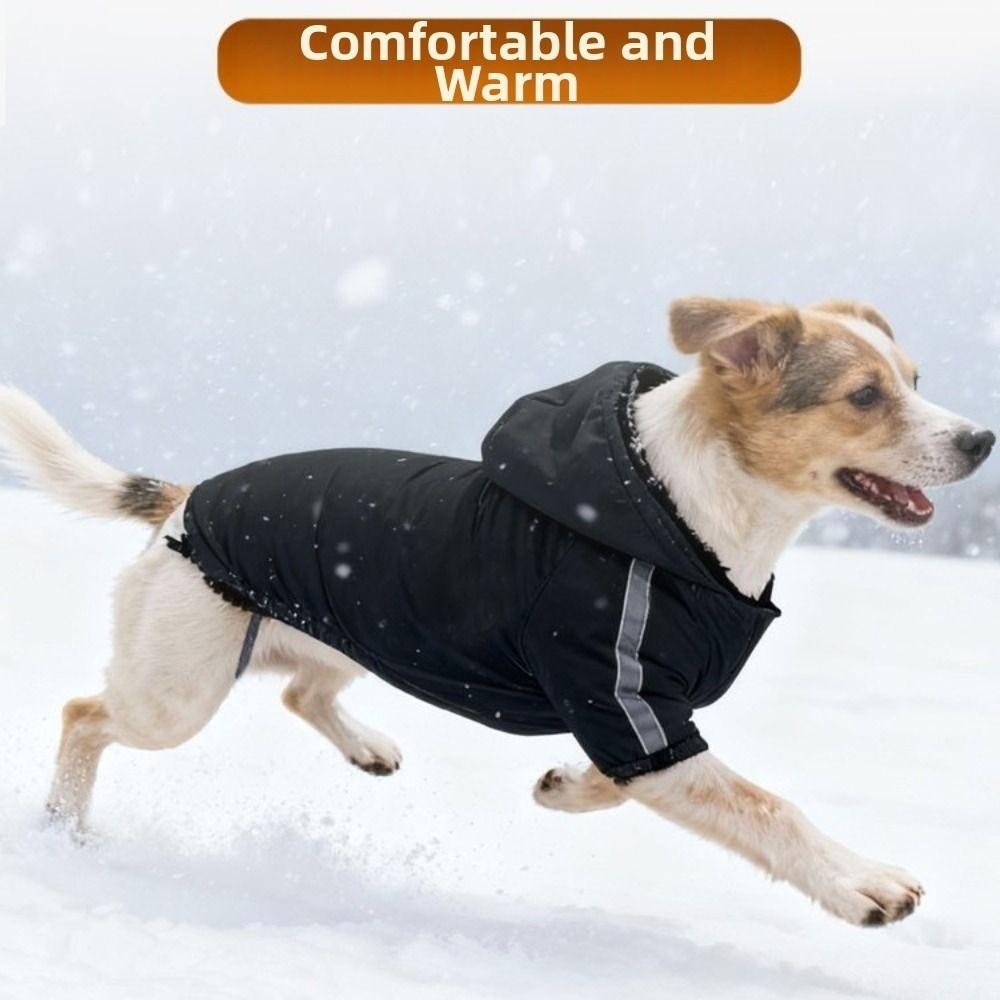 Fashion Windproof Fleece Dog Clothes Warm Waterproof Winter Pet Apparel Thicken Comfortable Pet Sweatshirt Outdoor