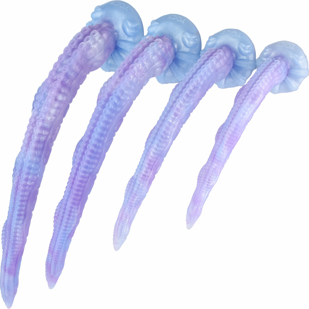 Pastel Purple Sea Jade Long Tentacle Silicone Dildo Dildos