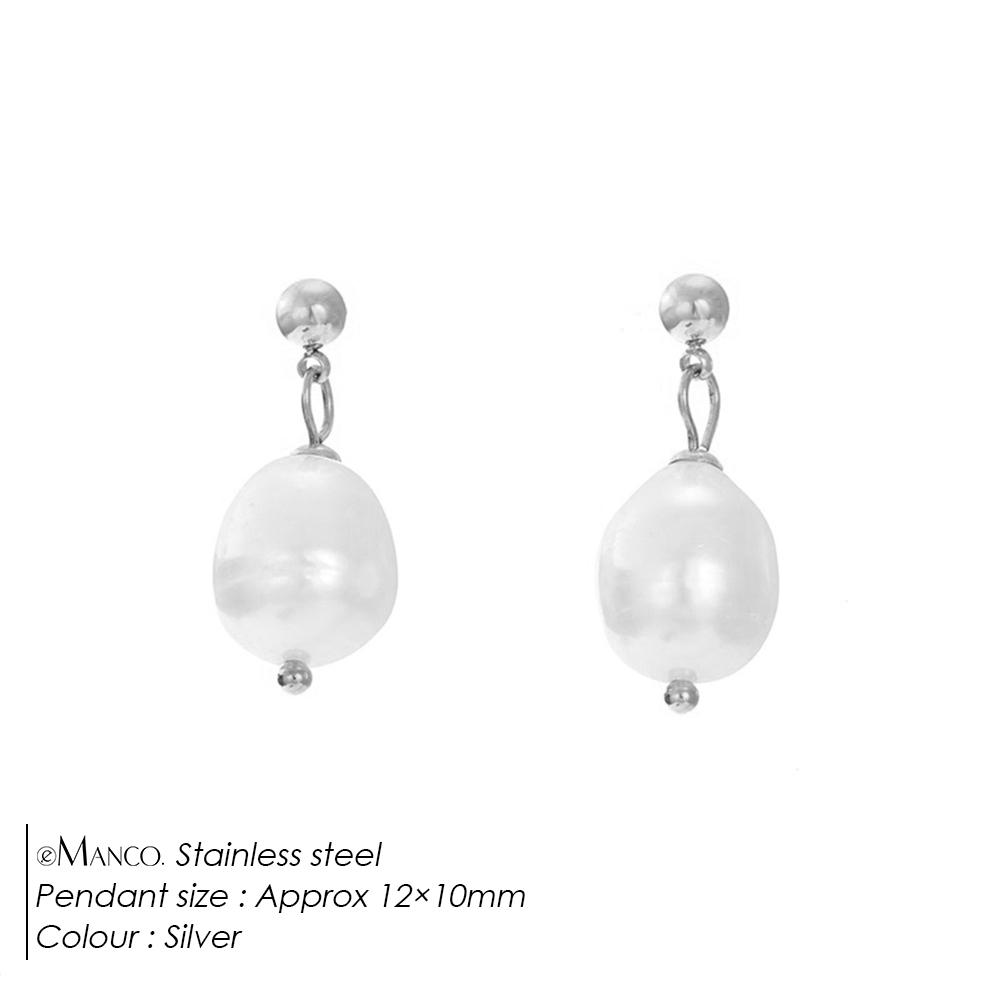 EMANCO Freshwater Pearl Earrings Stainless Steel Women's Jewelry Chain Drop Pierced Earrings Pearl Jewelry Set Gift Wholesale