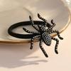 Gothic Women Halloween Spiders Design Hair Tie Shimmering Crystal Rhinestones Hair Accessory For Party Daily Wear