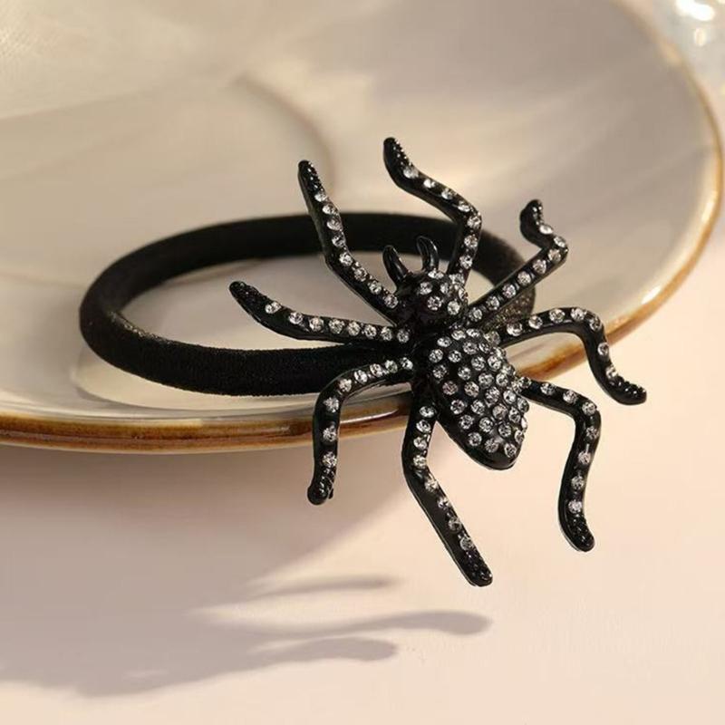 Spiders Hair Accessory For Women Halloween Crystal Rhinestones Decoration Party Hair Tie Everyday Use