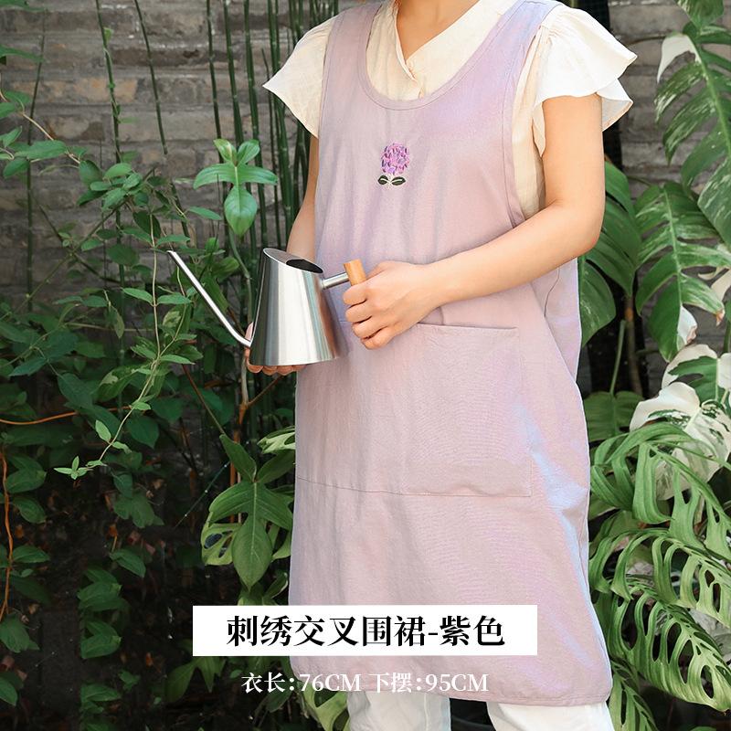 Kitchen household apron cotton high value comfortable breathable simple gardening retro home waist