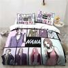 3D Print Cartoons Black Stone NANA Manga Bedding Set Printed With Pillowcase Duvet Cover Soft Queen King Size Bedclothes Home