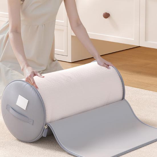 Yousheng Rolled Quilt Storage Bag Comforter Storage Tote with U-Shaped Large Opening Zippered Storage Bag with Reinforced Handles for Beddings