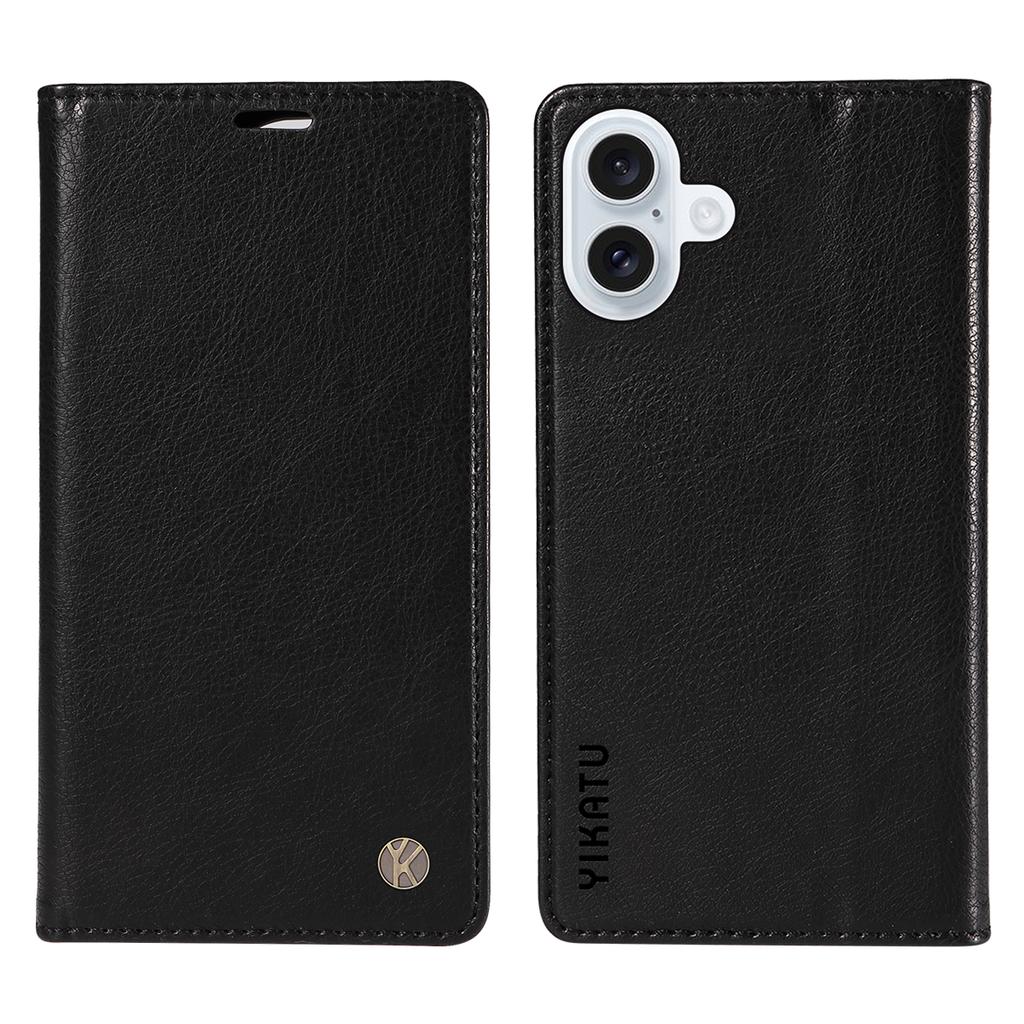 For iPhone 17 Wallet Case YIKATU YK-006 Magnetic Closure Leather Phone Cover Litchi Texture