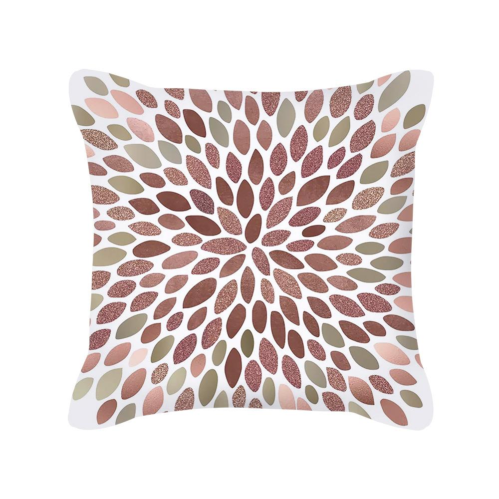 Ins Nordic Style Rose Gold Pink Geometric Square Pillow Cushion Cover
