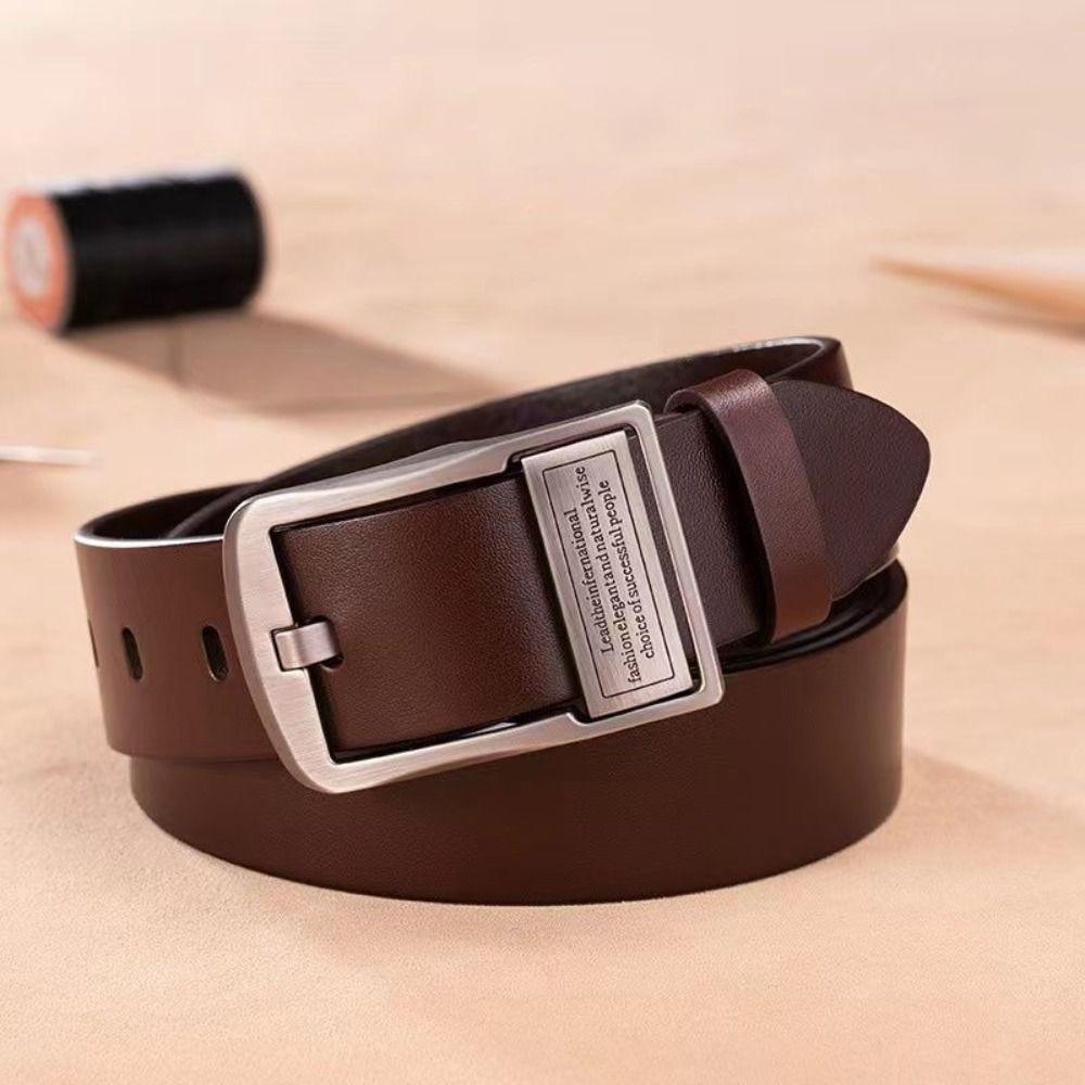 

Casual Pin Buckle Waistband Luxury Design Trouser Dress Belts Fashion Waist Strap Silver buckle coffee belt