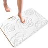 Machine Washable Rose Pattern Floor Mat Square Non-Slip Mat Coral Velvet Carpet  Bathroom