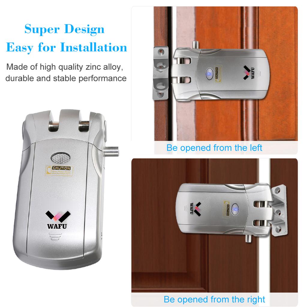WF 018 Wireless Remote Control Lock Security Invisible Keyless Door Entry Intelligent Lock Zinc Alloy Metal with 4