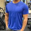Mens Grey Quick-Dry Short Sleeve Workout T-Shirt