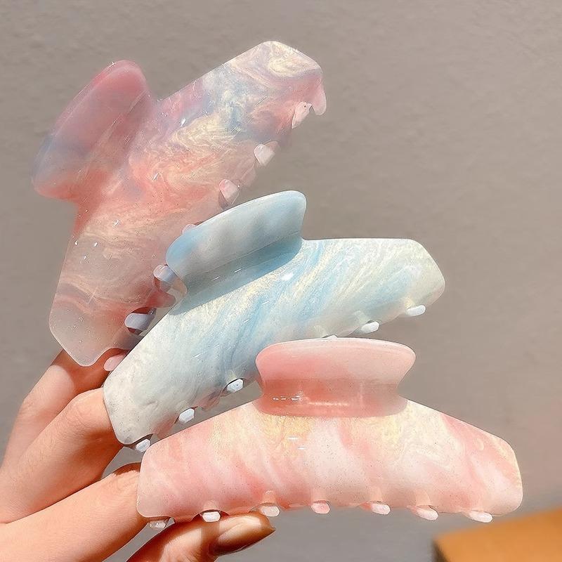 Light Colour Shiny Hair Claw Classic Style Eco-Friendly Acrylic Hair Claw Clips Hair Accessories For Women Girls