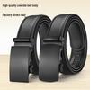 Men's Genuine Leather Belt - Automatic Buckle, Casual Fashion, Business Trousers Style.