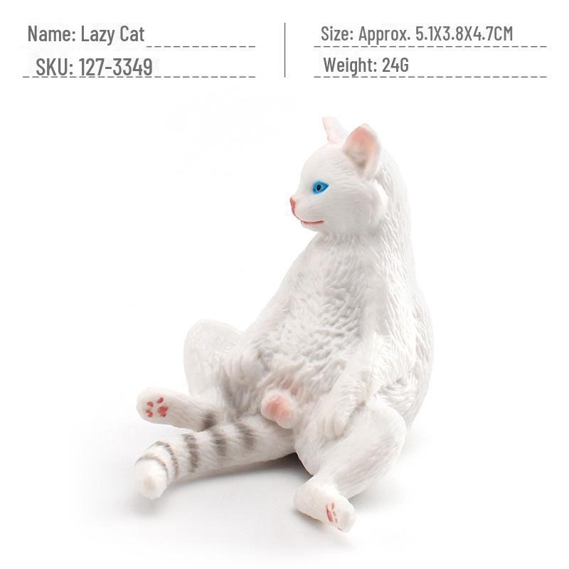 Seashell Cat Figurine: Realistic Kitten Toy Model