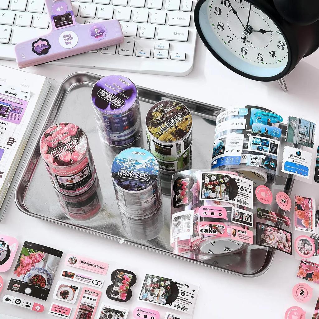Sweet American Style Sticker Cute Floral Butterfly Music Player Phone Series Washi Tapes DIY Decor Scrapbook Journal Tappe