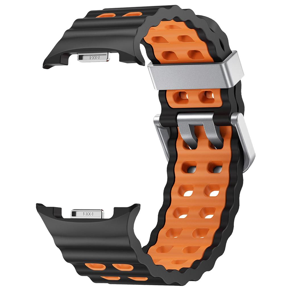 Marine Band for Samsung Galaxy Watch 8/8 Classic Ocean Strap Two-tone Silicone Band for Galaxy Watch 8 40 44mm Sport Bracelet