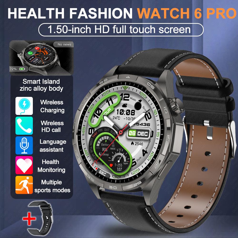 2026 New Watch 6 Pro Outdoor Sports Smart Watch Men 1.50” HD Screen GPS Track Tracking Altimeter Pressure Heart Rate Smart Watc