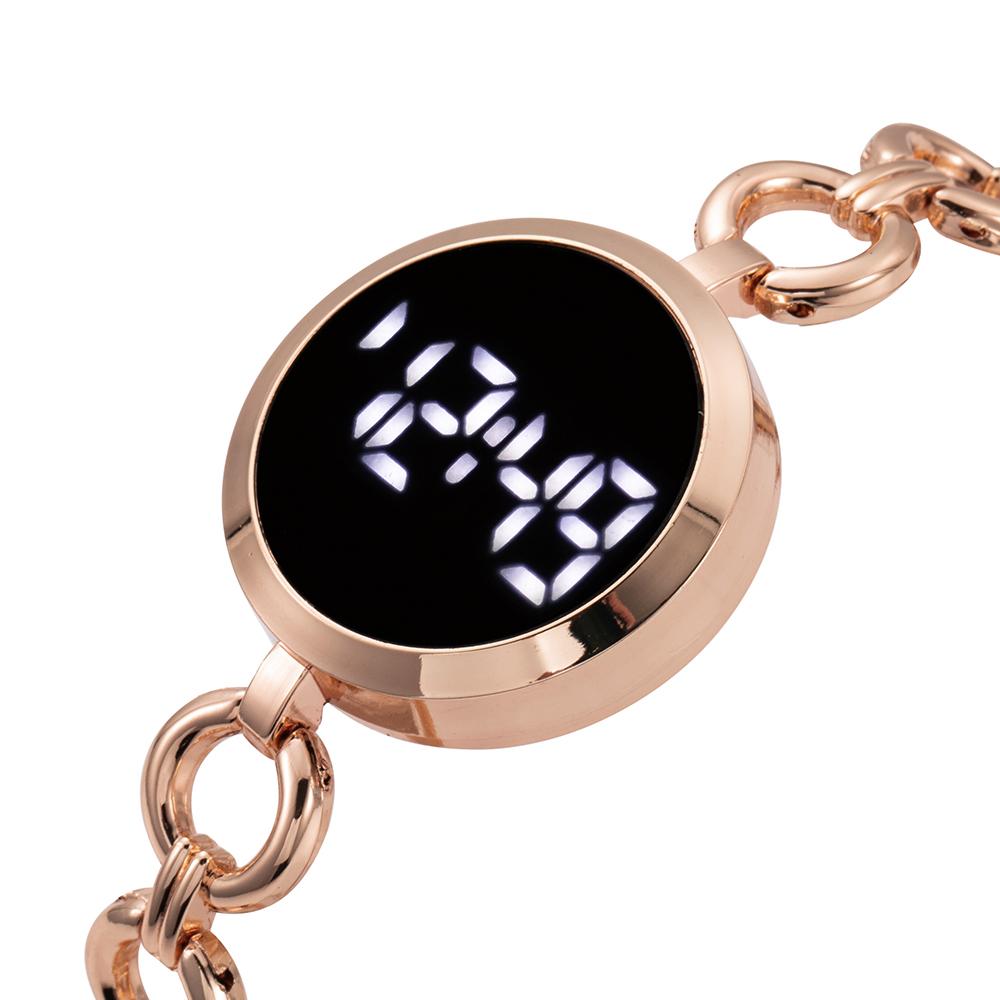 LED Digital Watch for Luxury Women Rose Gold Stainless Steel Ladies Dress Wristwatch Women Electronic Bracelet Watch Reloj Mujer