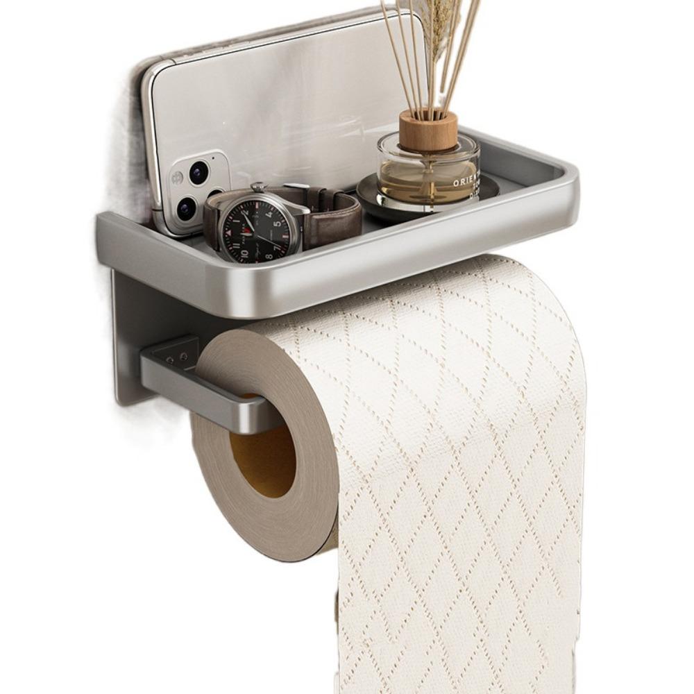 Punch-free Bathroom Tissue Self Baffle Design Tissue Roll Hanger Toilet Paper Holder  Home