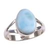 Natural Republic Larimar Gemstone 925 Solid Sterling Silver Gift Ring S.7 a7y88