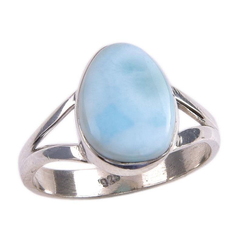 Natural Republic Larimar Gemstone 925 Solid Sterling Silver Gift Ring S.7 a7y88