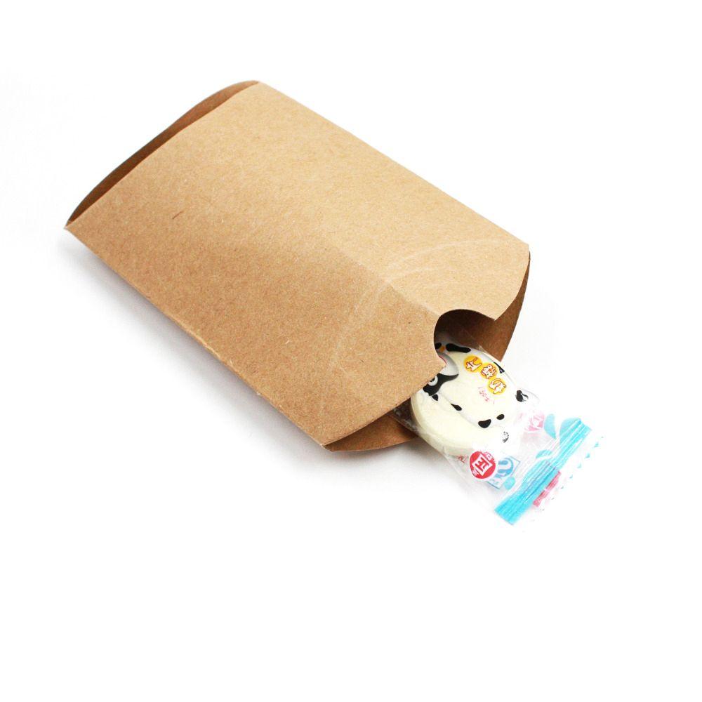 10/50pcs Cute Xmas Wedding Favors Christmas Kraft Gift Bag Pillow Shape Paper Candy Boxes