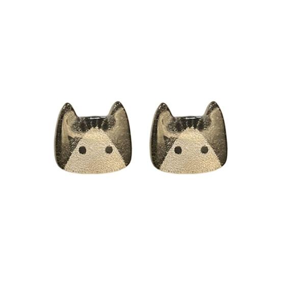 1 Paar Damen Ohrstecker Imitation Kristall Farbverlauf Cartoon Katze Design Ohrstecker Schmuck Geschenk