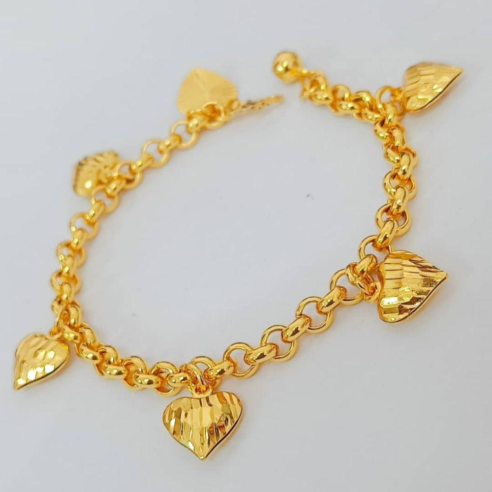 with Bell Hollow Peach Heart Bracelet Handmade Wedding Charm Bangle  Female Lady Girl