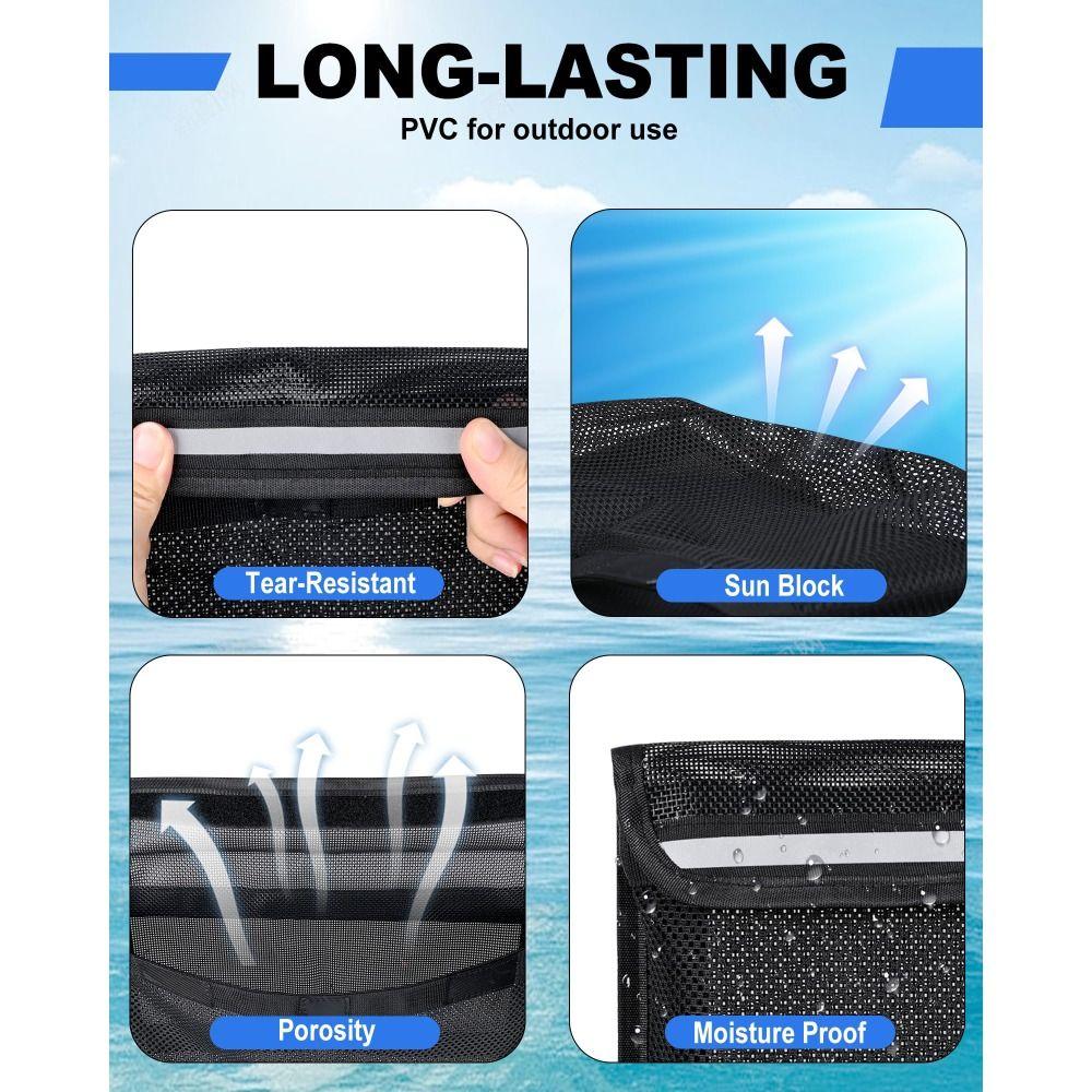 New Self Adhesive Boat Storage Bag with Lid Reflective Boat Organizer Leak-Proof Mesh Bag for Gloves Flashlight