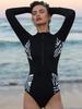 Strój kąpielowy Damski Kombinezon do surfowania Długi rękaw Jednoczęściowy strój kąpielowy Damski Konserwatywny Kombinezon do nurkowania