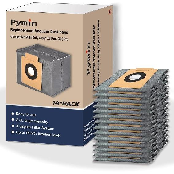 Pymin 20 Pack Replacement Accessories for eufy X10 Pro Omni Robot Vacuum Cleaner, 1 Main Brush, 4 Filter, 6 Dust Bag,4 Mop Pads, 4 Side Brush,1